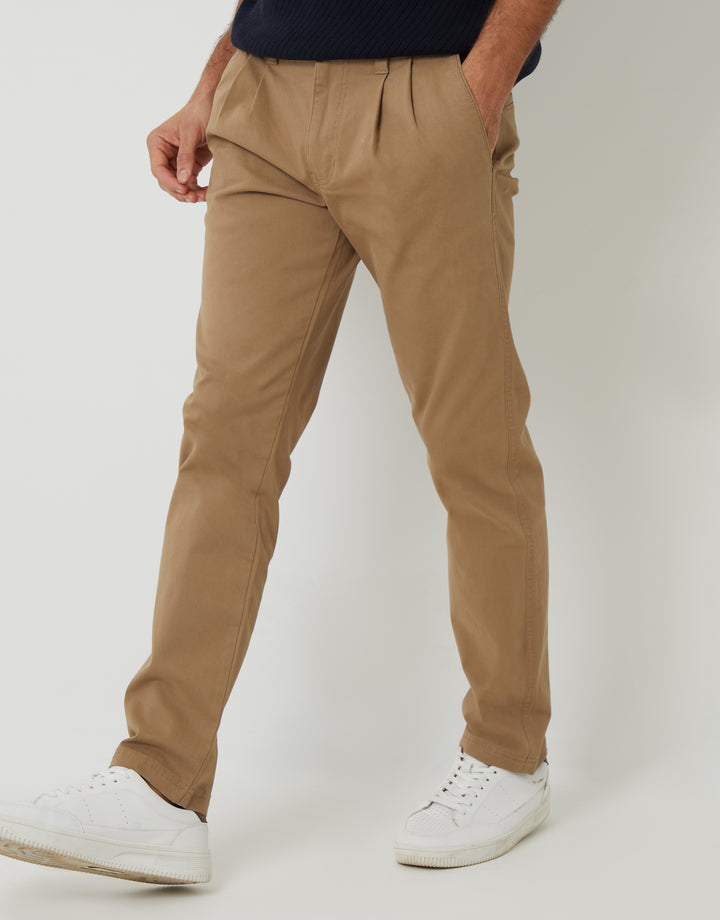 Dark Stone Relaxed Fit Stretch Chino Trousers