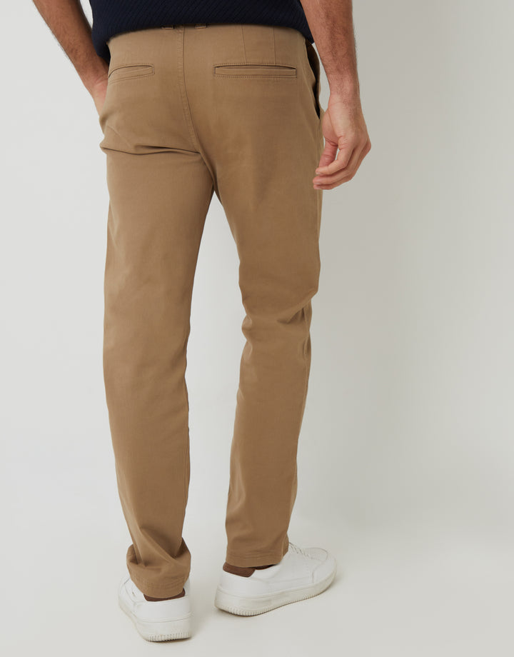 Dark Stone Relaxed Fit Stretch Chino Trousers