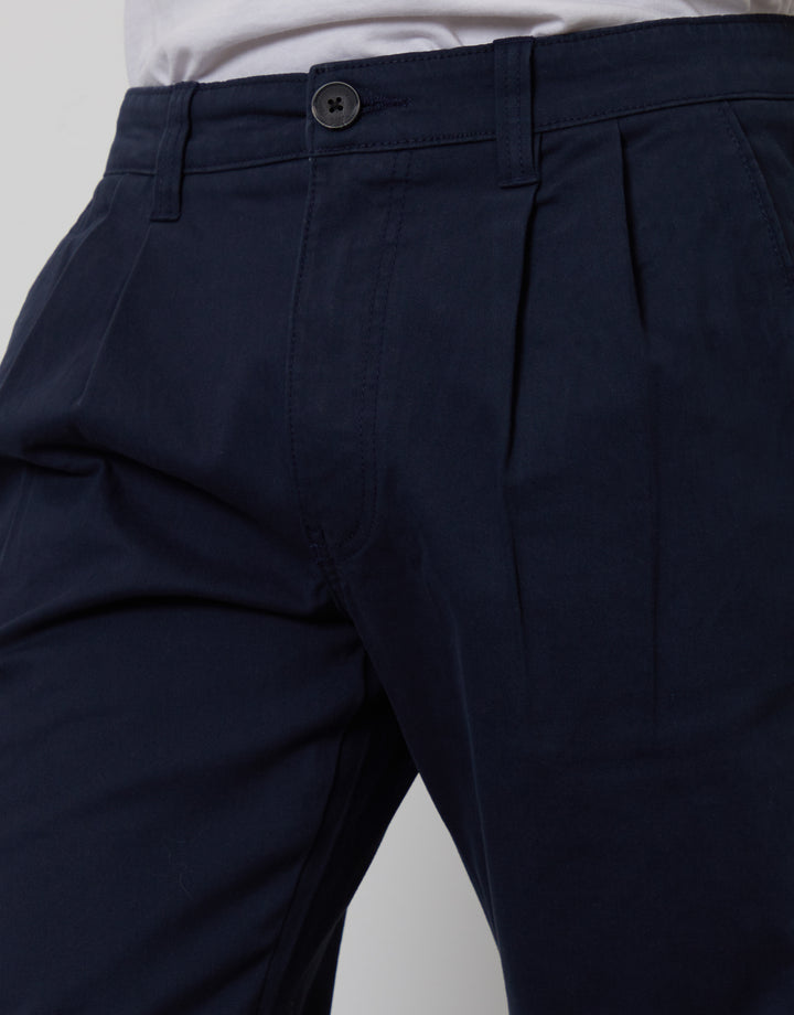Navy Relaxed Fit Stretch Chino Trousers