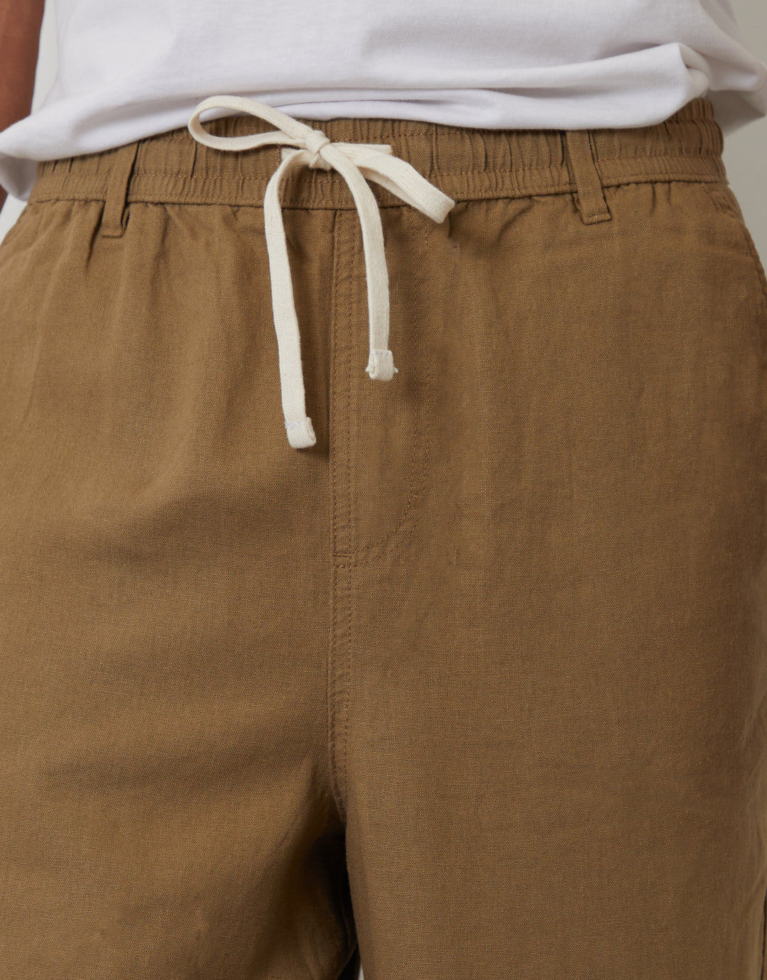 Dark Stone Linen Blend Baggy Trousers