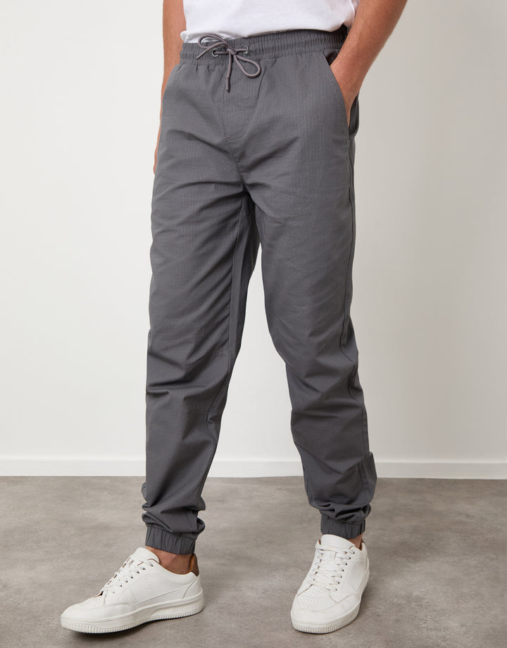 Regular Fit Pull On Trousers in Slate Grey