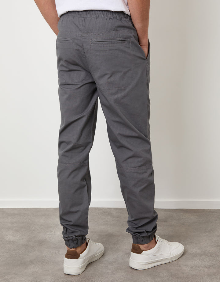Regular Fit Pull On Trousers in Slate Grey