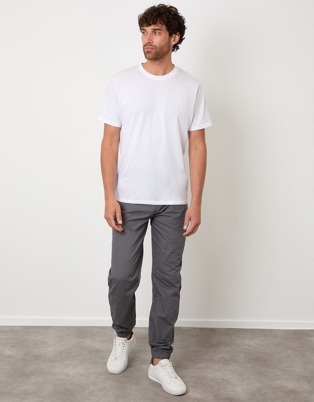Regular Fit Pull On Trousers in Slate Grey