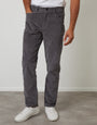 Slate Grey Straight Leg 5 Pocket Stretch Corduroy Trousers