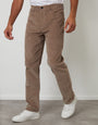 Taupe Straight Leg 5 Pocket Stretch Corduroy Trousers