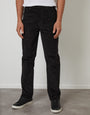 Black Straight Leg 5 Pocket Stretch Corduroy Trousers