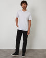 Straight Leg 5 Pocket Stretch Corduroy Trousers in Black