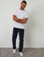 Straight Leg Stretch Corduroy Trousers in Navy