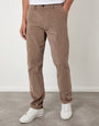 Taupe Straight Leg Stretch Corduroy Trousers