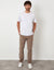 Straight Leg Stretch Corduroy Trousers in Taupe