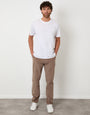 Straight Leg Stretch Corduroy Trousers in Taupe