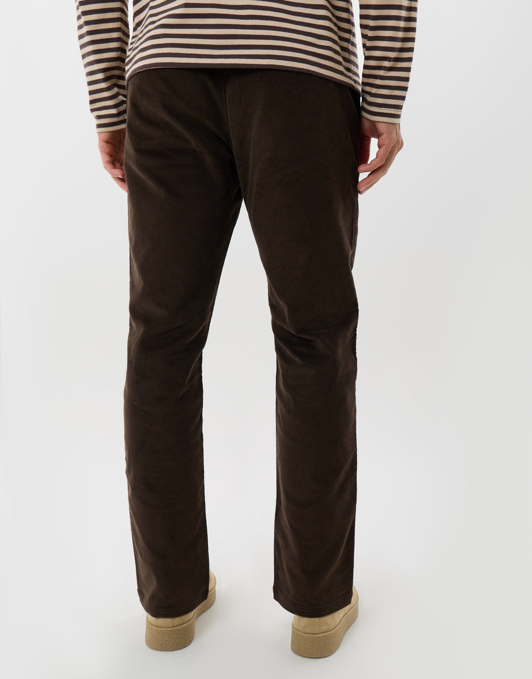 Stretch Cotton Corduroy Trousers in Chocolate Brown