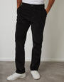Black Straight Leg Stretch Corduroy Trousers