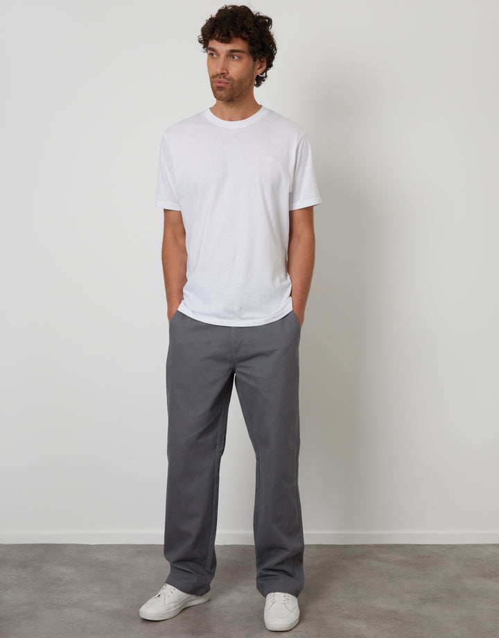 Charcoal Grey Baggy Fit Chino Trousers