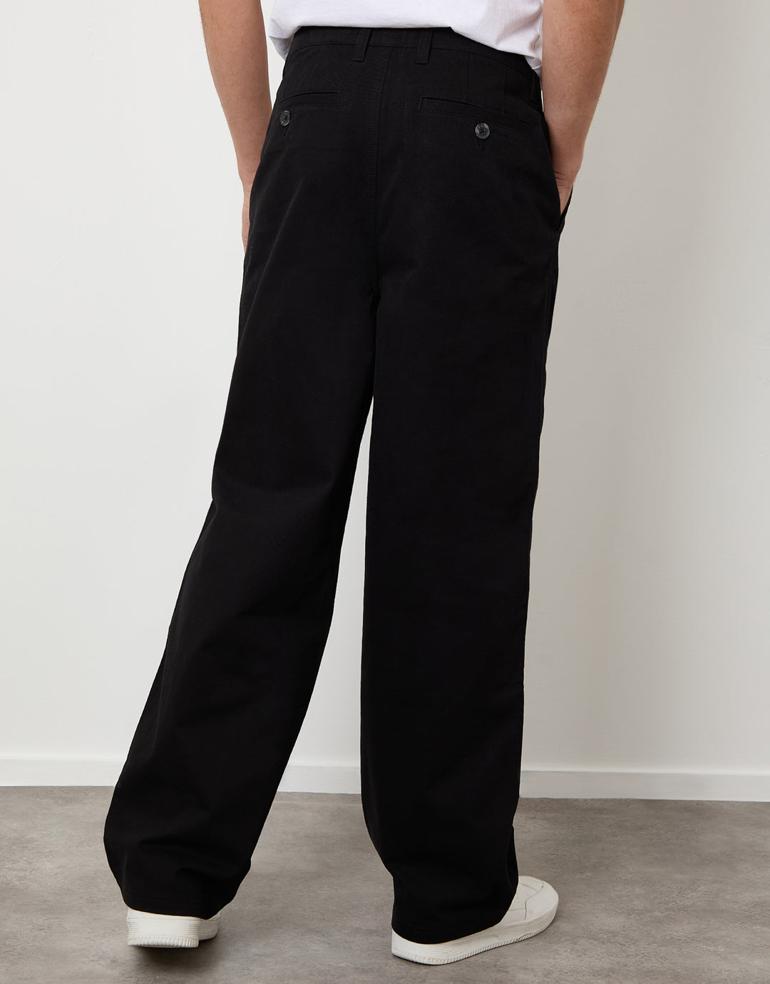 Black Baggy Fit Chino Trousers