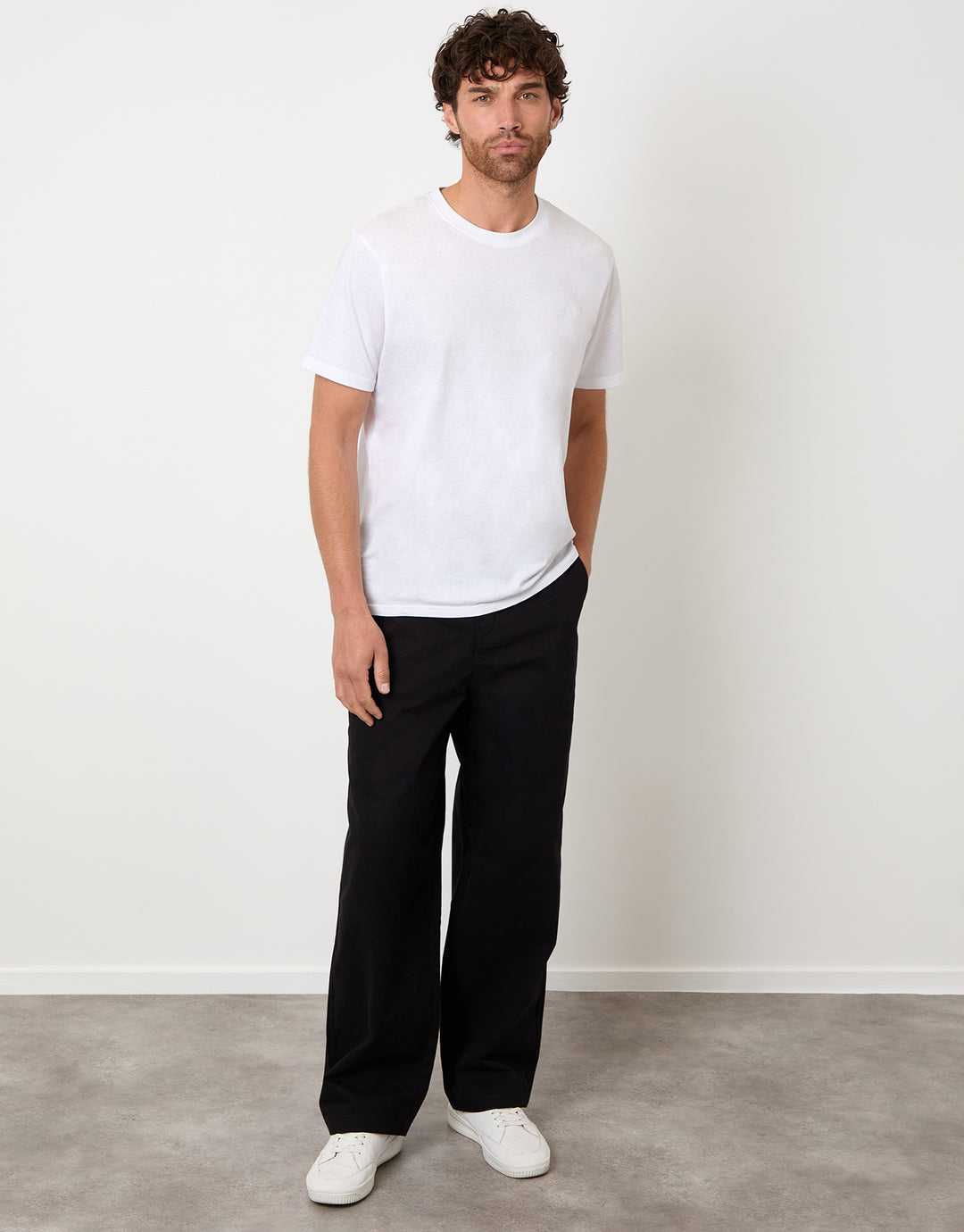 Black Baggy Fit Chino Trousers