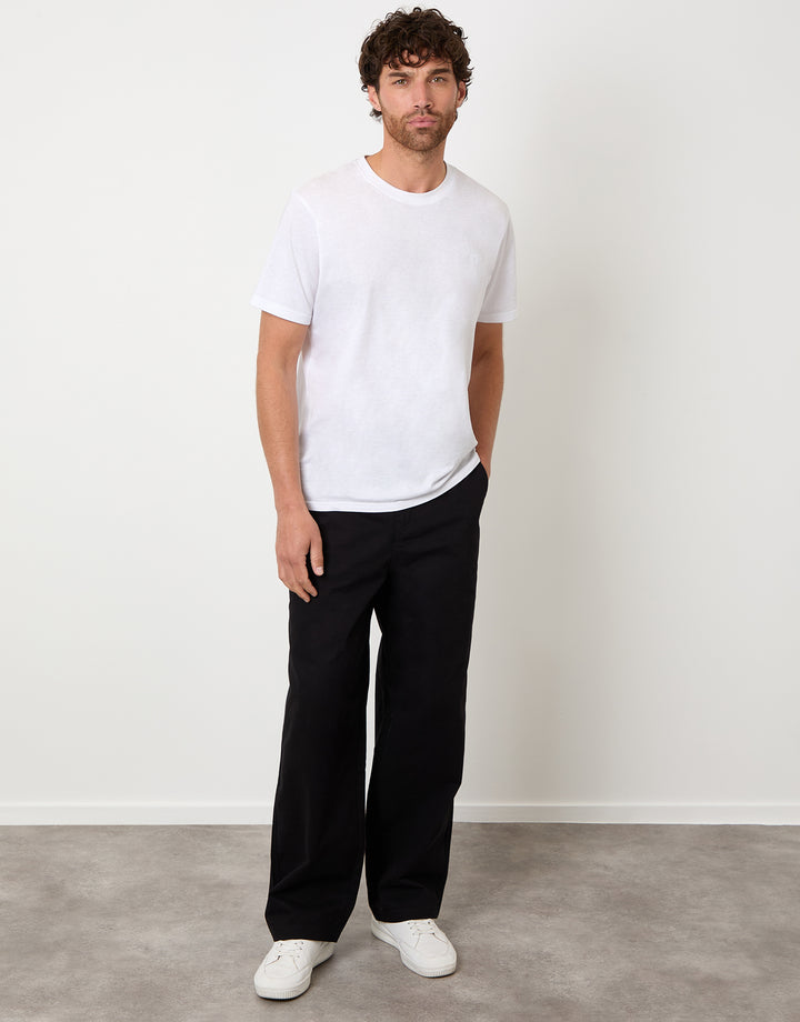 Black Baggy Fit Chino Trousers