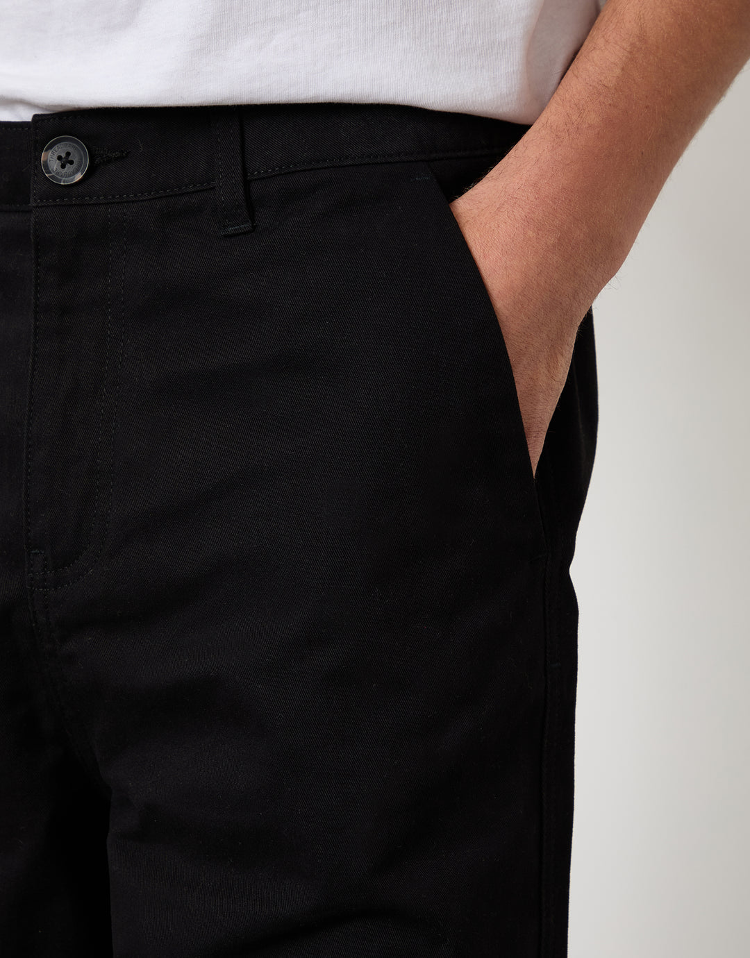Black Baggy Fit Chino Trousers