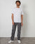 Straight Leg Stretch Waist Chino Trousers in Slate Grey