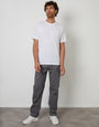 Straight Leg Stretch Waist Chino Trousers in Slate Grey