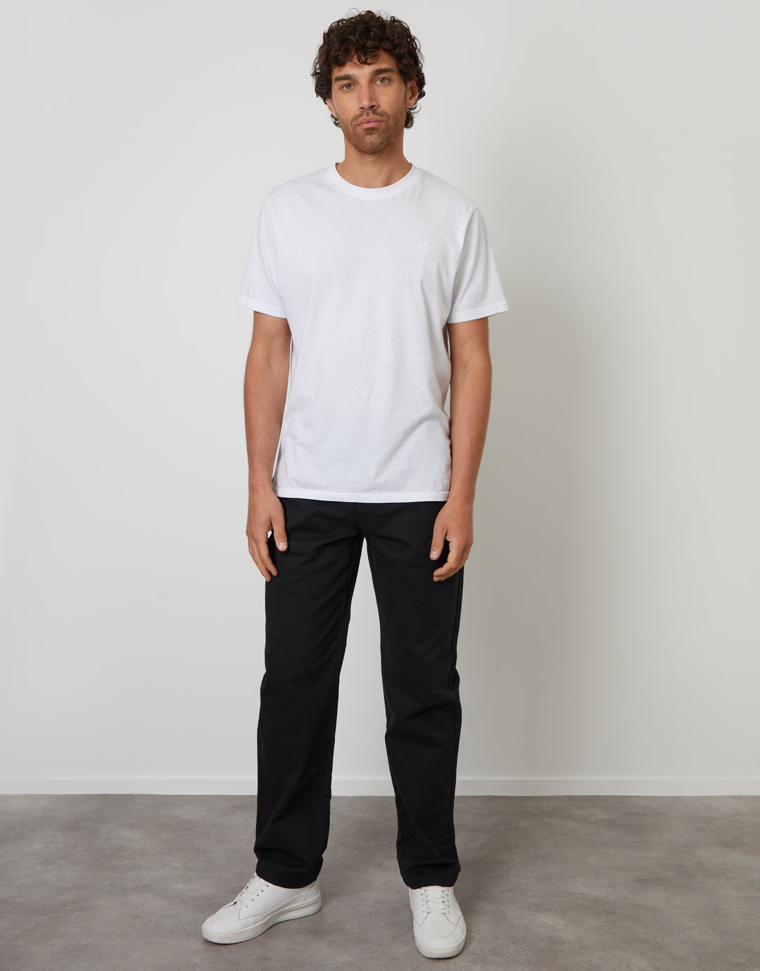 Black Straight Leg Stretch Waist Chino Trousers