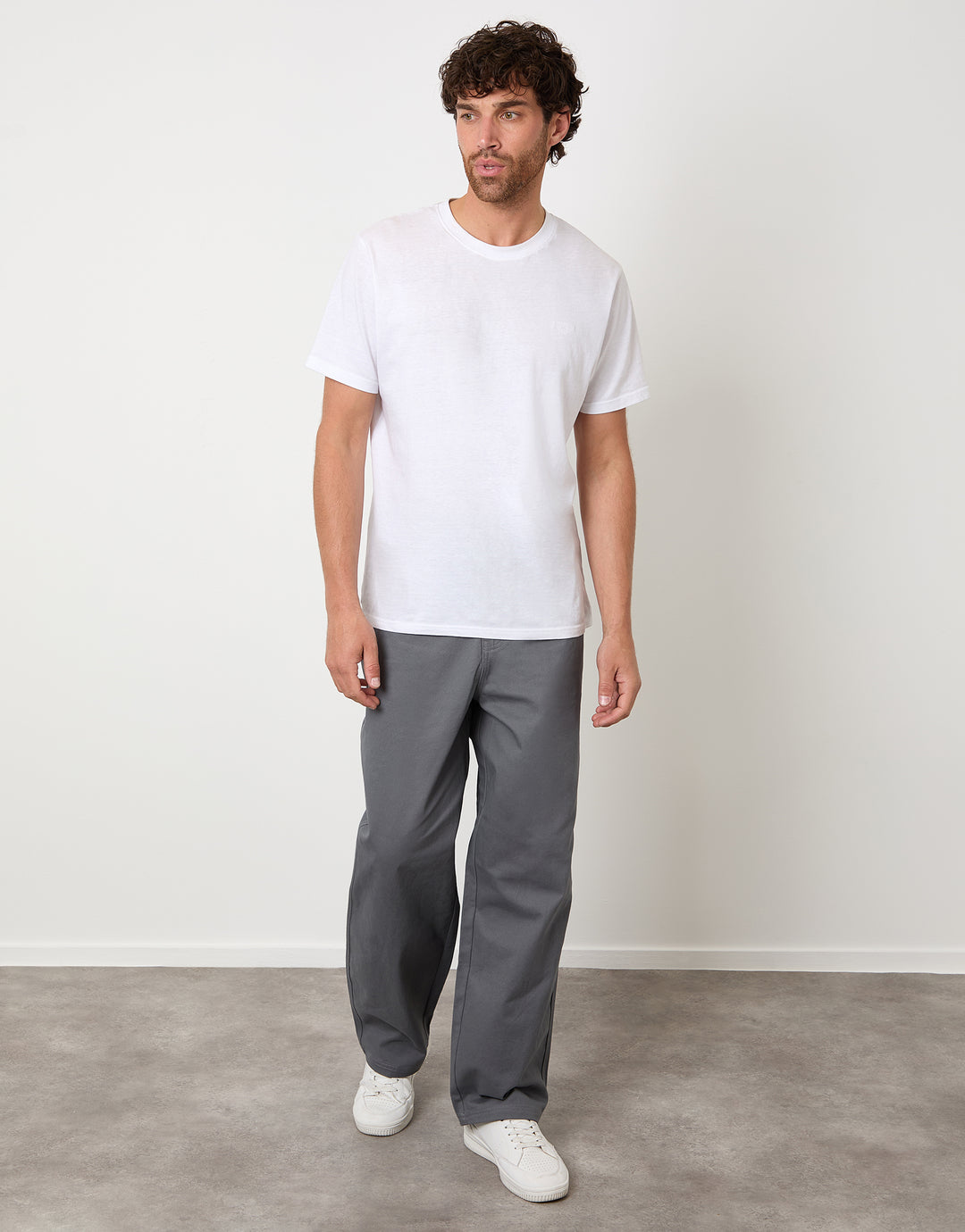 Slate Grey Baggy Fit 5 Pocket Chino Trousers