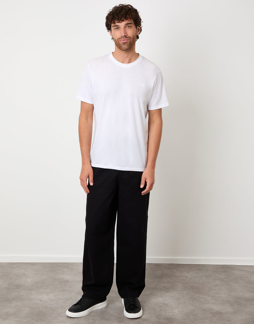 Black Baggy Fit 5 Pocket Chino Trousers