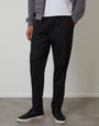 Black Straight Fit Drawcord Trousers