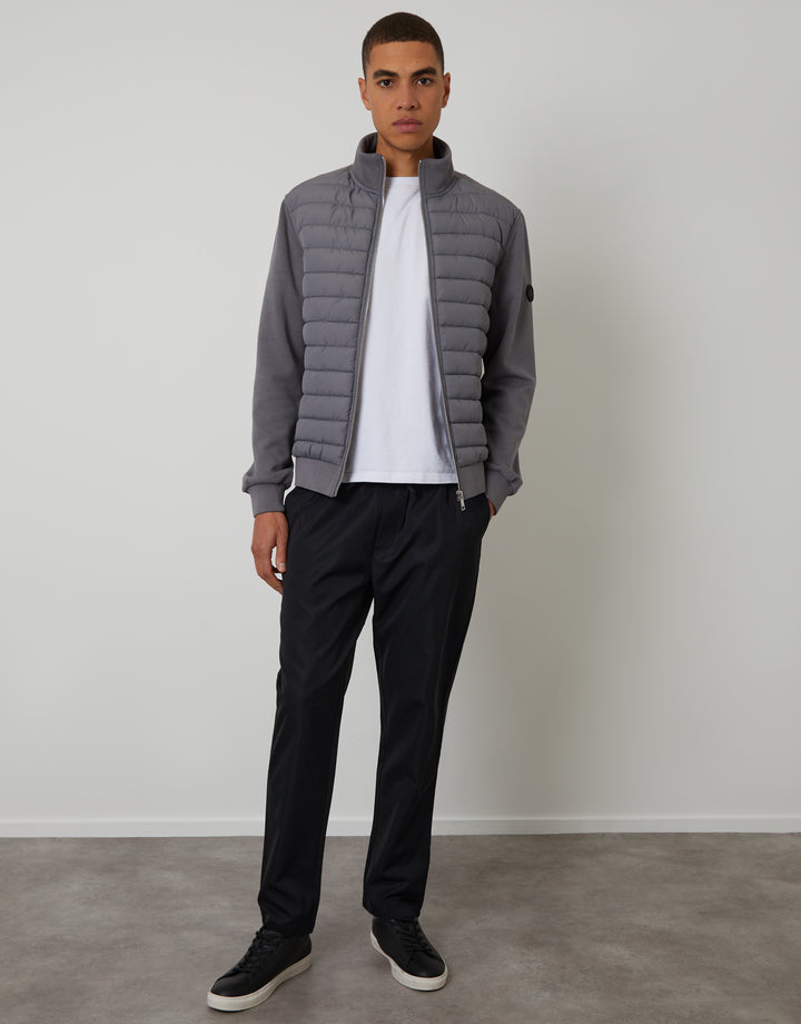 Black Straight Fit Drawcord Trousers