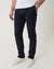Navy Cotton Blend Slim Fit Trousers