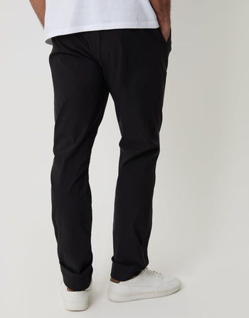 Threadbare Slim Fit Stretch Trousers in Black - back view
