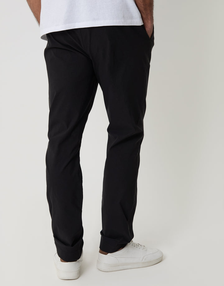 Threadbare Slim Fit Stretch Trousers in Black - back view