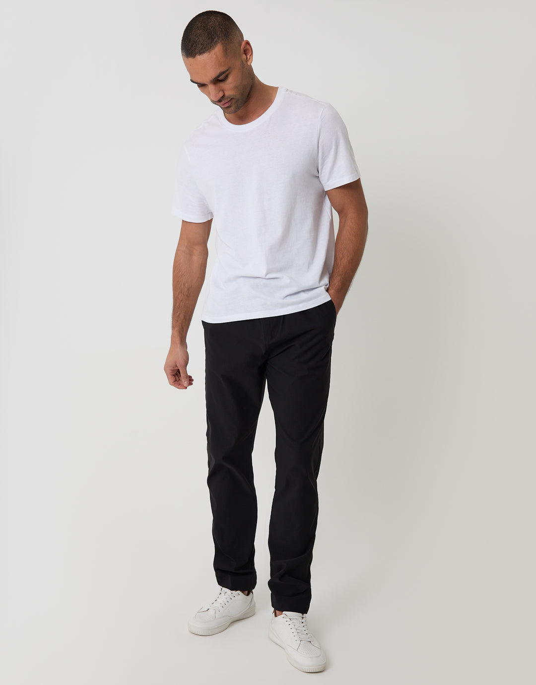 Threadbare Slim Fit Stretch Trousers in Black - full body