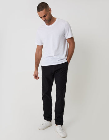 Threadbare Slim Fit Stretch Trousers in Black - full body