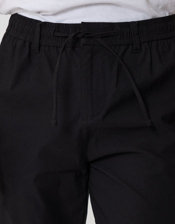 Threadbare Slim Fit Stretch Trousers in Black - waistband close up