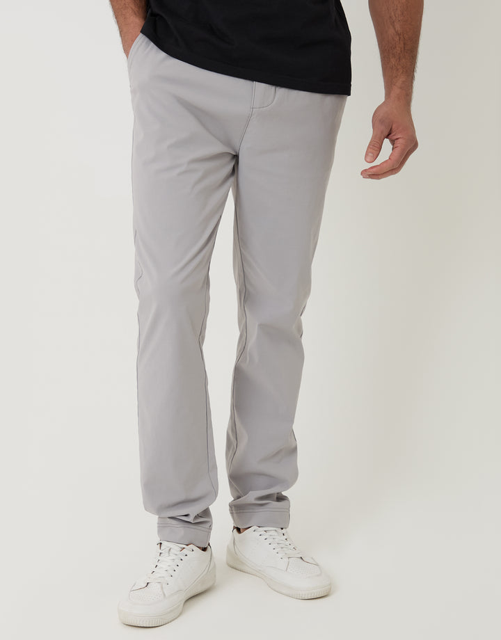 Threadbare Slim Fit Stretch Trousers in Chalk - front view