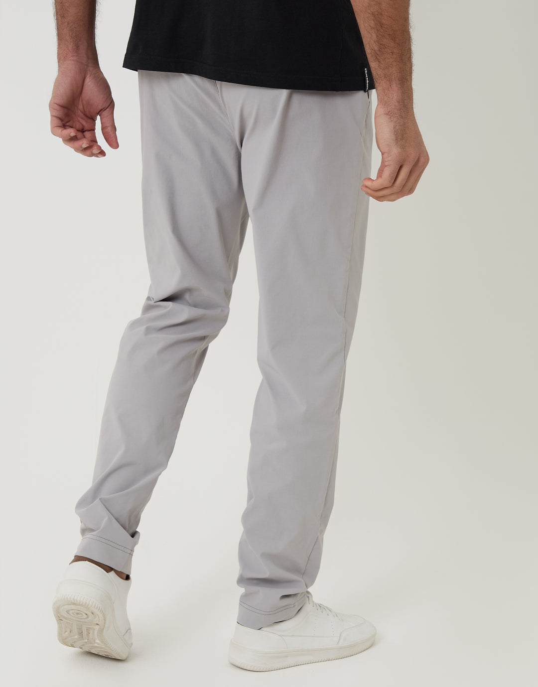 Threadbare Slim Fit Stretch Trousers in Chalk - back view