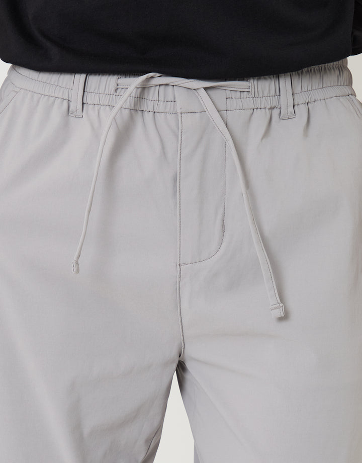 Threadbare Slim Fit Stretch Trousers in Chalk - waistband close up