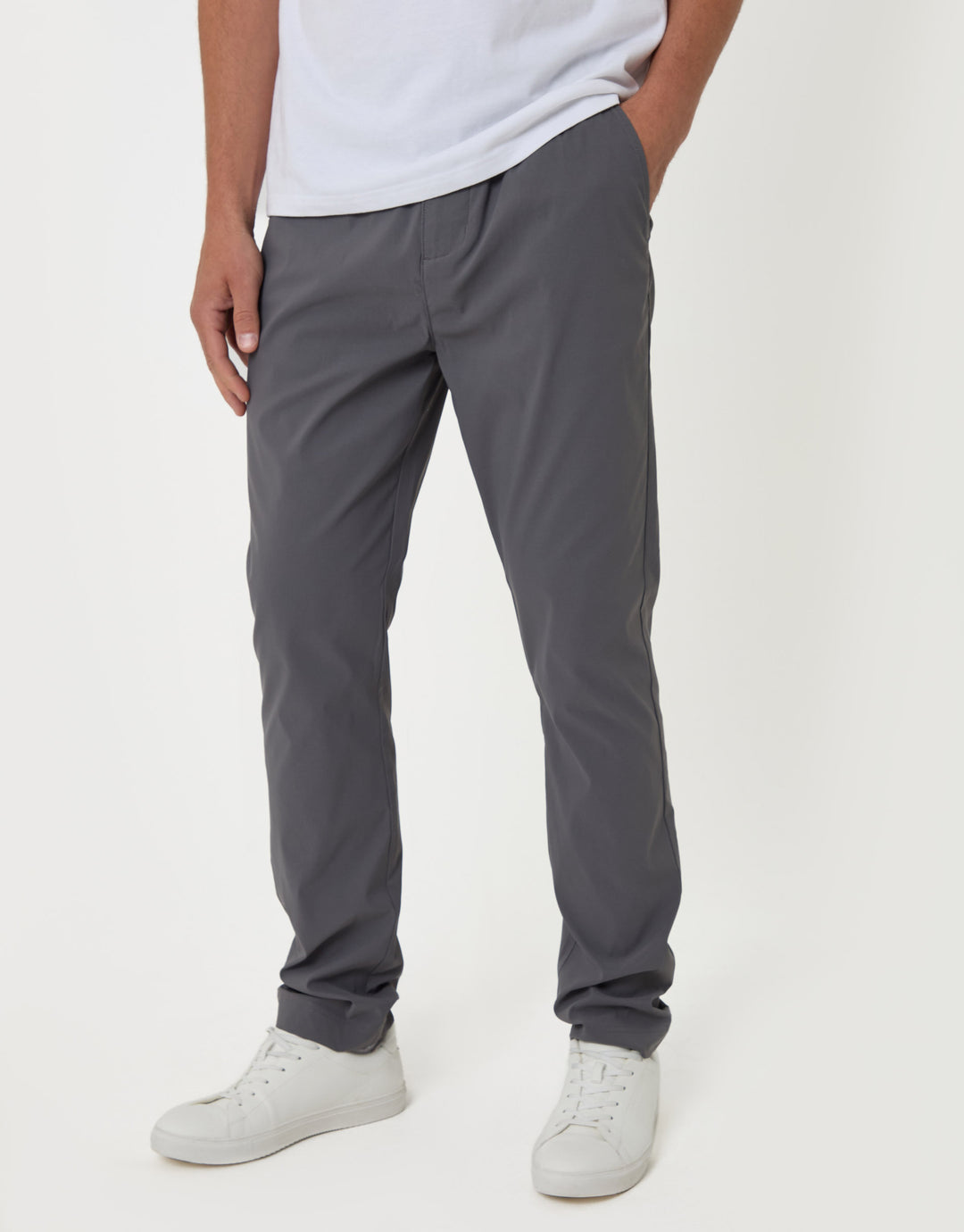 Threadbare Slim Fit Technical Stretch in Charcoal - front view