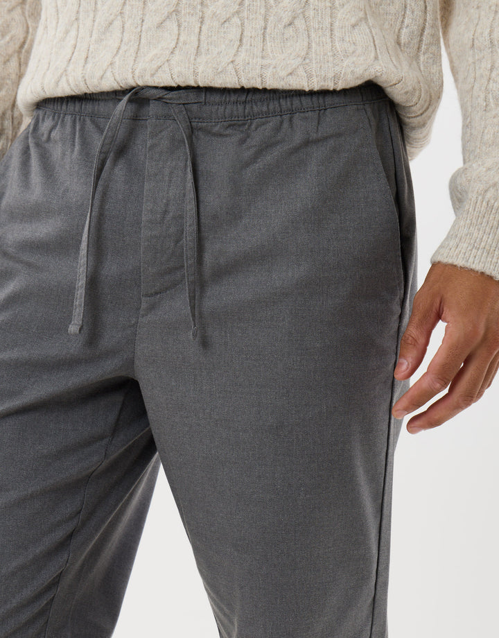 Straight Fit Drawcord Trousers in Charcoal