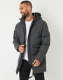 Charcoal Grey Longline Padded Jacket