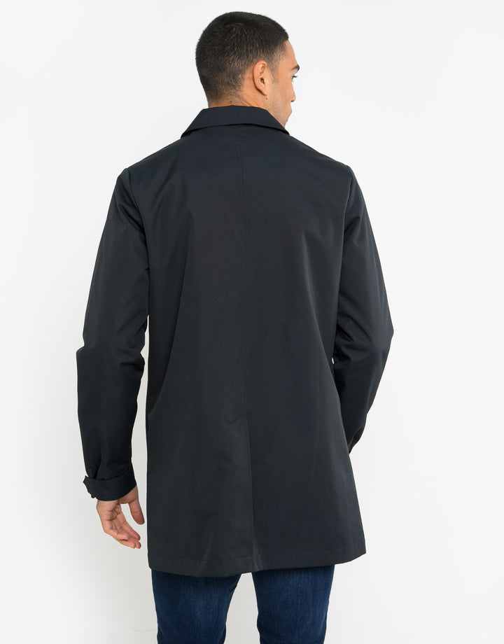 Navy Showerproof Longline Mac