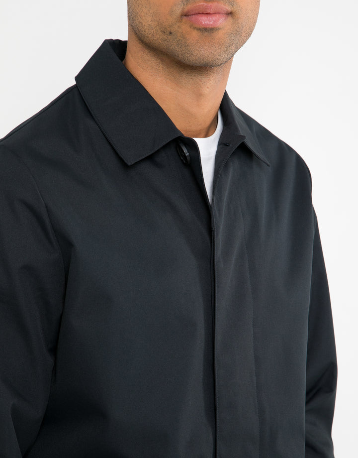 Navy Showerproof Longline Mac