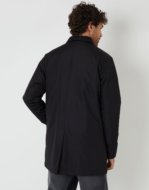 Threadbare Collared Coat in Black - back view