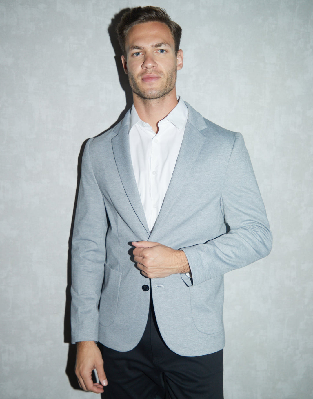 Threadbare Luxe Men's Grey Marl Jersey Blazer