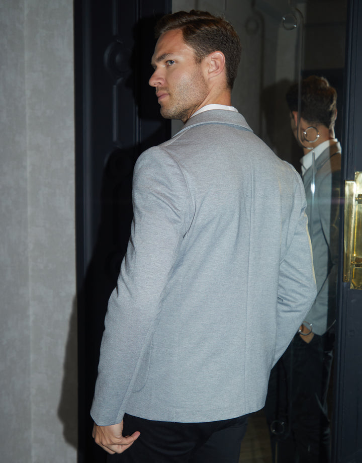 Threadbare Luxe Men's Grey Marl Jersey Blazer