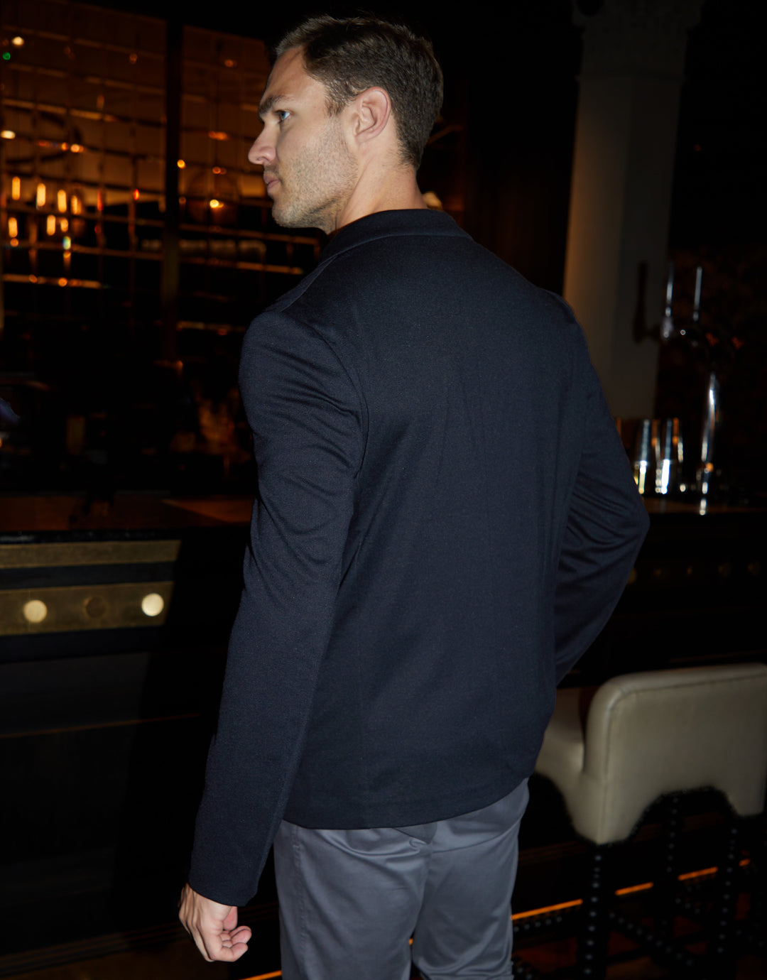 Threadbare Luxe Men's Black Jersey Blazer