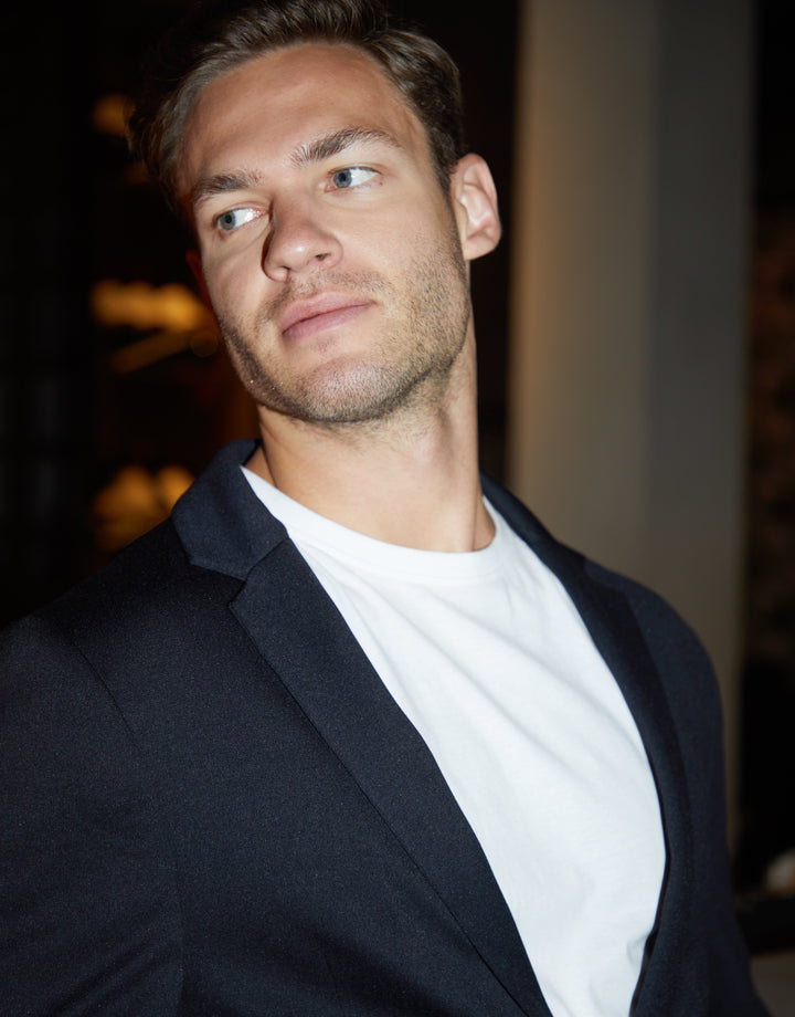 Threadbare Luxe Men's Black Jersey Blazer