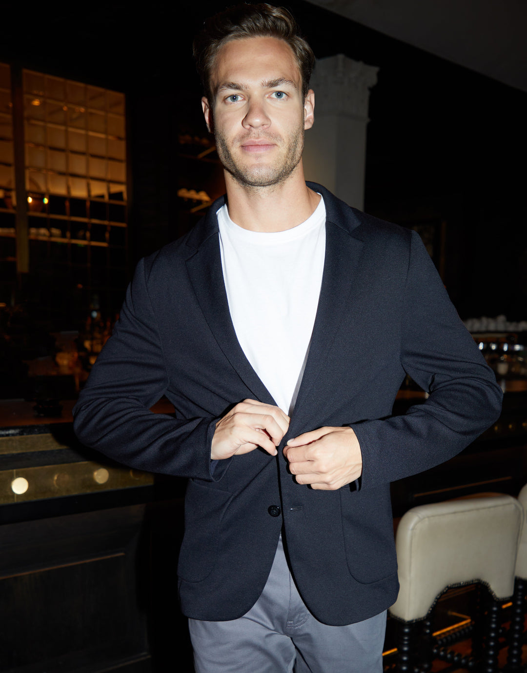 Threadbare Luxe Men's Black Jersey Blazer