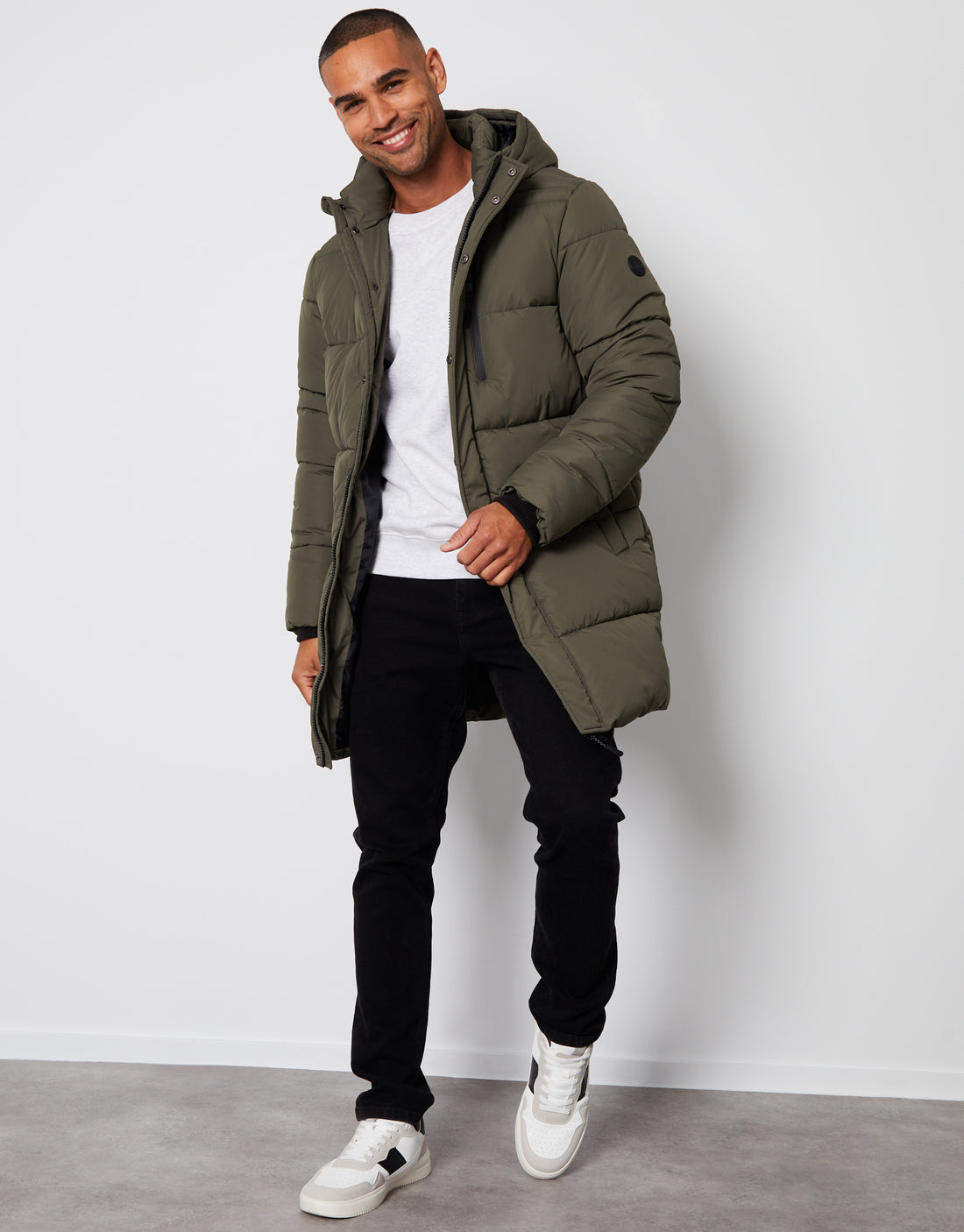 Buy U.S. Polo Assn. Mens Black Longline Puffer Coat from Next Luxembourg